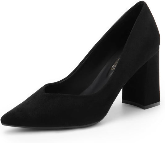 DREAM PAIRS Womens High Chunky Closed Toe Block Heels for Elegance