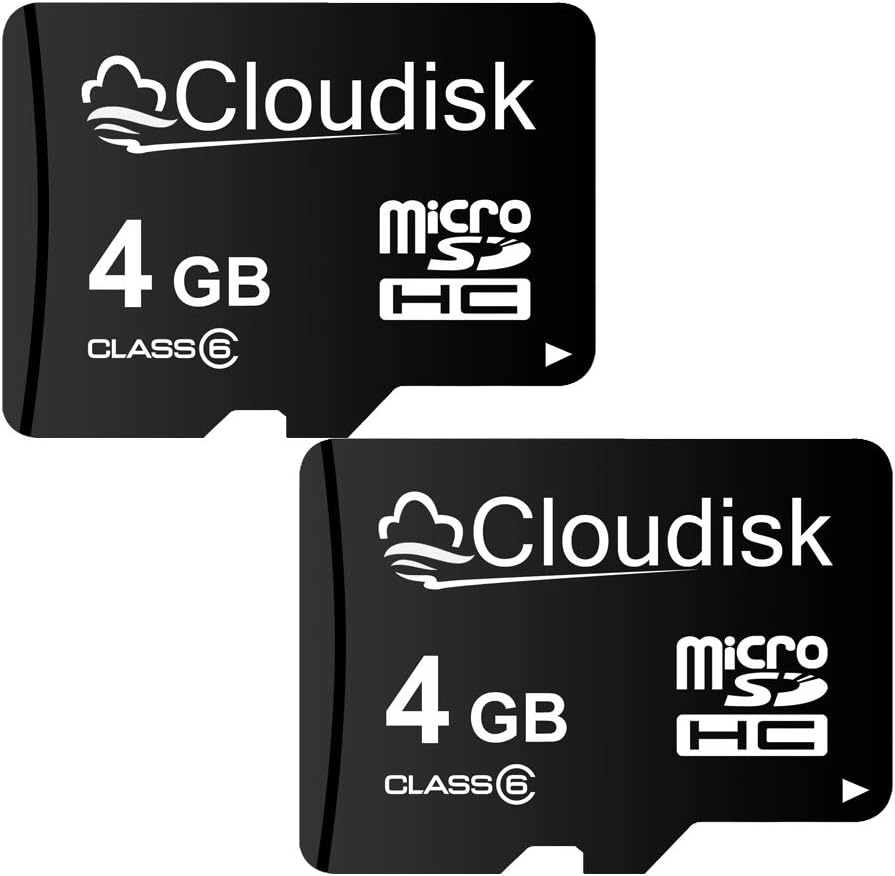Cloudisk 2-Pack 4GB MicroSD Cards w/ Adapter - Expand Storage!