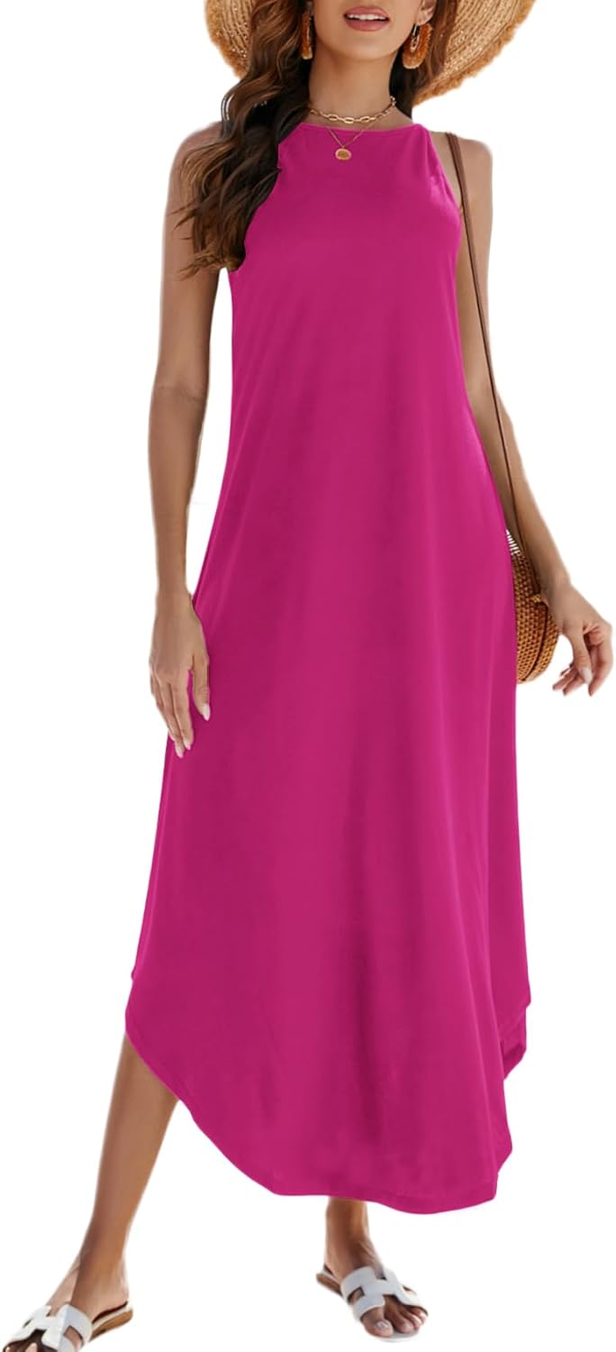 Halter Maxi Dress for Women - Summer Casual Beach Style