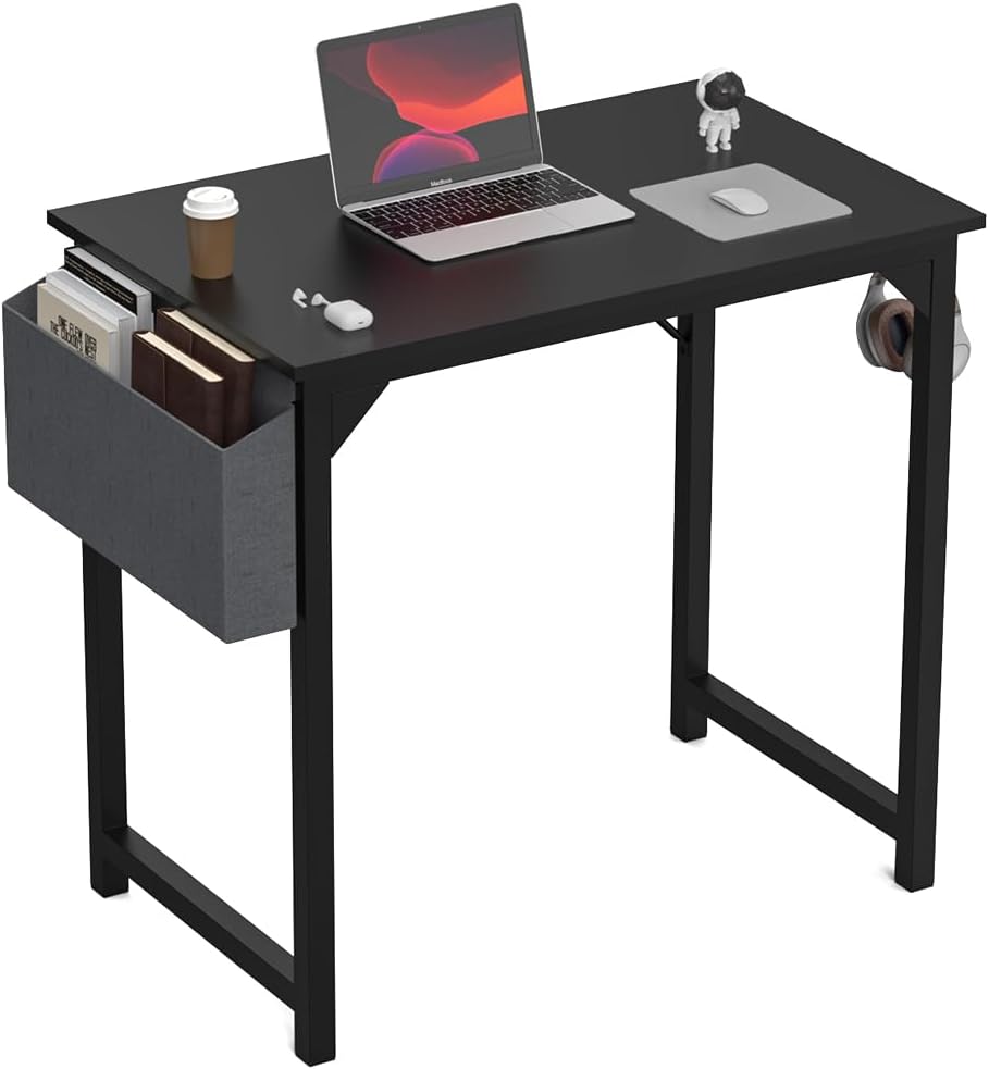 DUMOS 32 Small Computer Desk - Modern Black