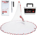 Cast Net 3ft-12ft Radius with 3/8 or 1/4 in Mesh - Durable Throw Net