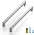 7-1/2 in Brushed Nickel Square Cabinet Pulls - Clean Modern Handles