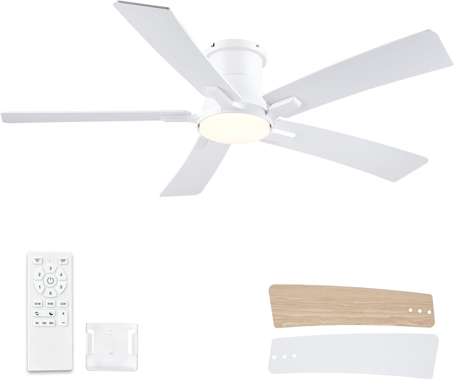 52 Inch Ceiling Fan with Lights and Remote for All Spaces