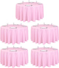 120 in Round Tablecloth Pink - Floor Drop Wrinkle Resistant