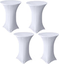 Set of 4 White Spandex Table Covers - Perfect for Parties!
