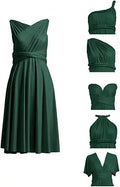 Knee Length Short Infinity Bridesmaid Dress - Convertible Multiway