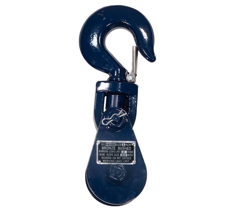 Snatch Block with Hook for 3 Ton Recovery - Durable Steel Design