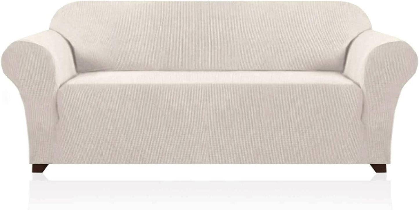 PrinceDeco Couch Covers for 3 Cushion Couch Sofa XL Ivory