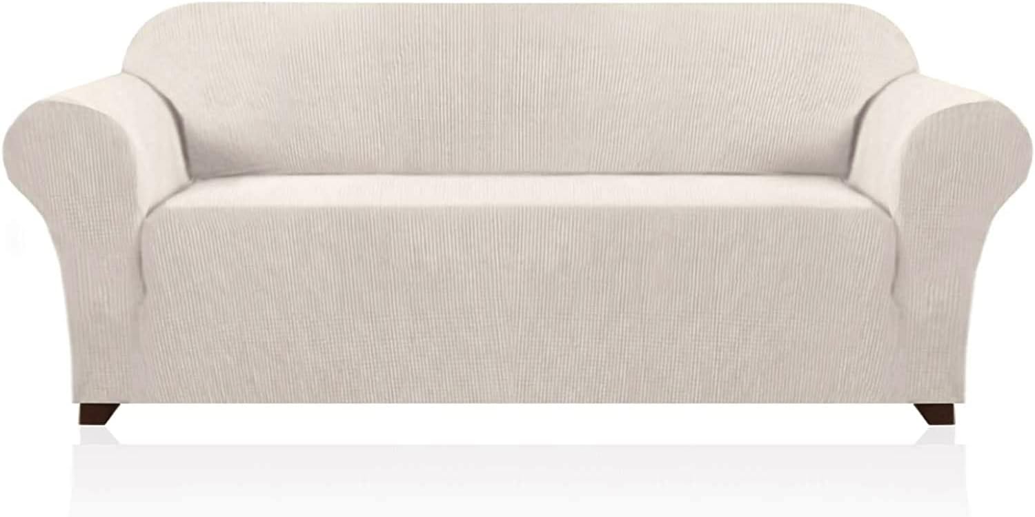 PrinceDeco Couch Covers for 3 Cushion Couch Sofa XL Ivory