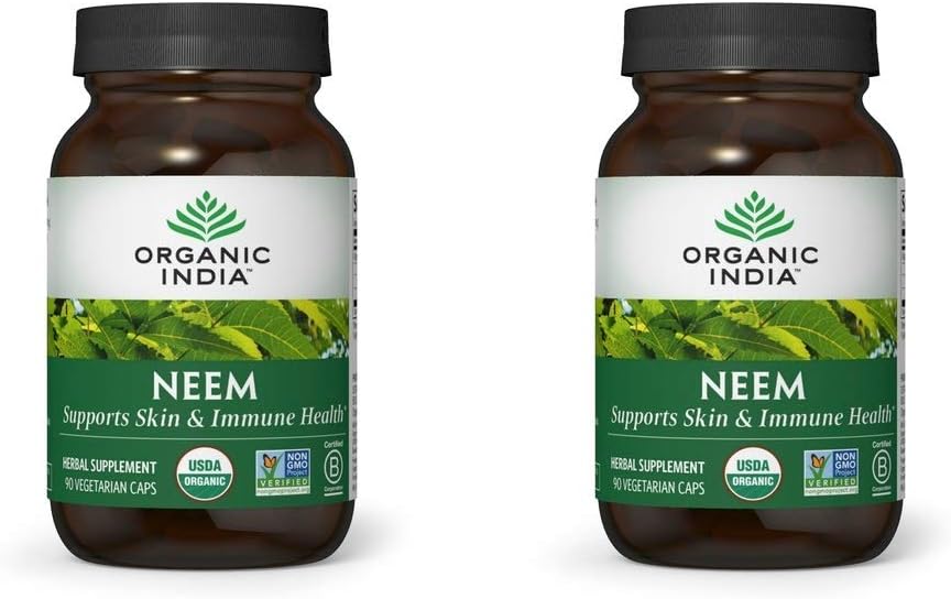 Organic India Neem Herbal Supplement for Skin and Immune Health