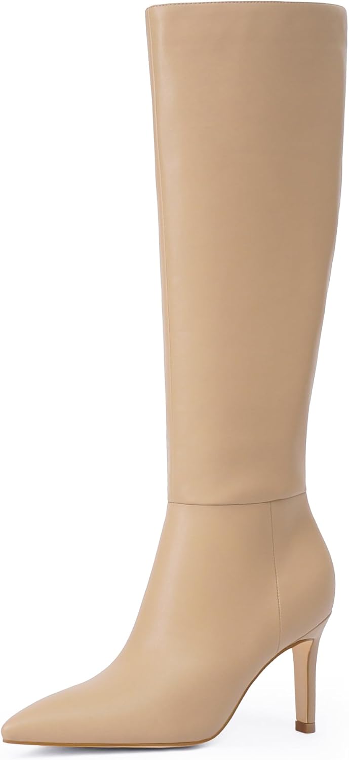 Knee High Boots Women Pointed Toe Stiletto High Heel Long Boots