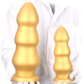 Gold Silicone XXL Huge Dildo Anal Beads Plug (S) - Beginner Friendly