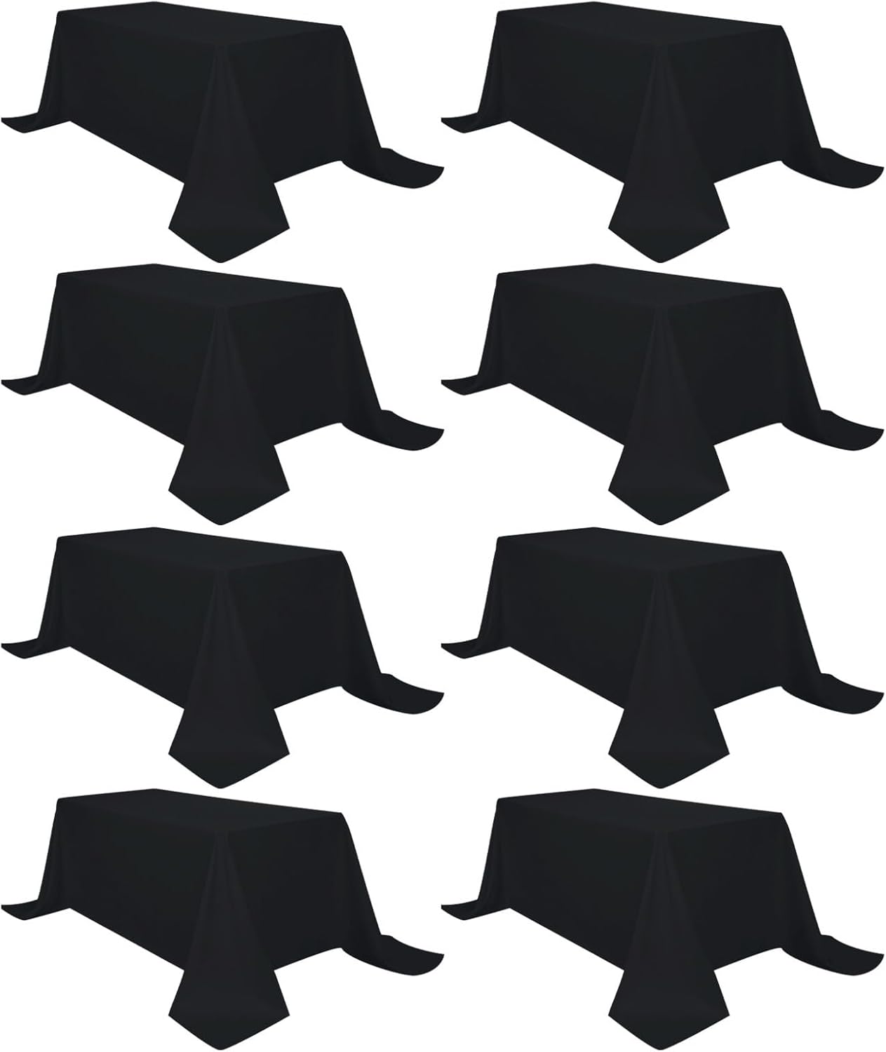 Premium 8 Pack Black Tablecloths for 8 Foot Rectangle Tables