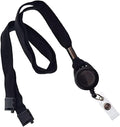 Bulk 25 Pack Comfort Black Breakaway Lanyard & Badge Reel Combo - Safe