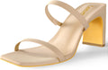 Square Toe Heels Sandals - Chunky 2.75in Block Heels for Women