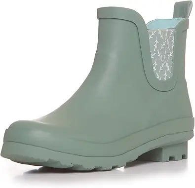 Laura Ashley Ladies Mid Cut Ankle Height Rubber Rain Boots