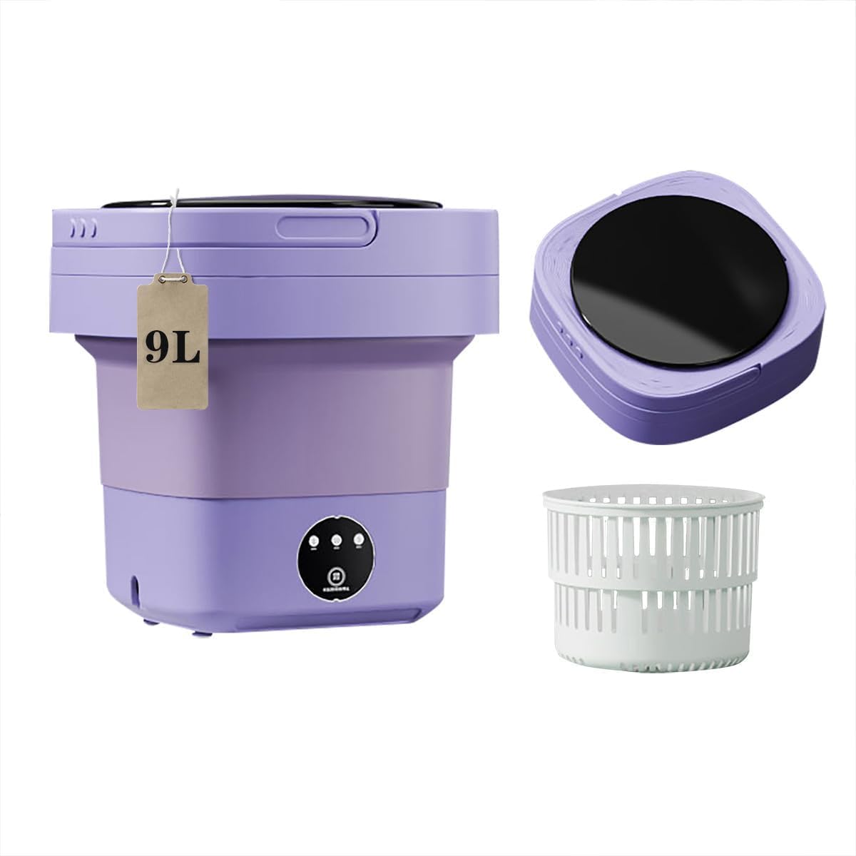 FUIART Portable Mini Washer: 9L High Capacity Deep Cleaning for On-The-Go Living