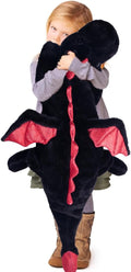 Large 37in Cute Dragon Stuffed Animal Plush Pillow - Big Black