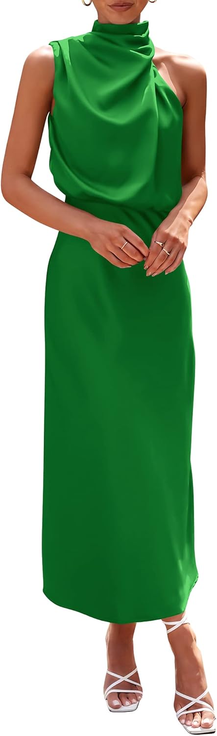 Elegant Satin Maxi Dress for Women - Perfect for Summer Events