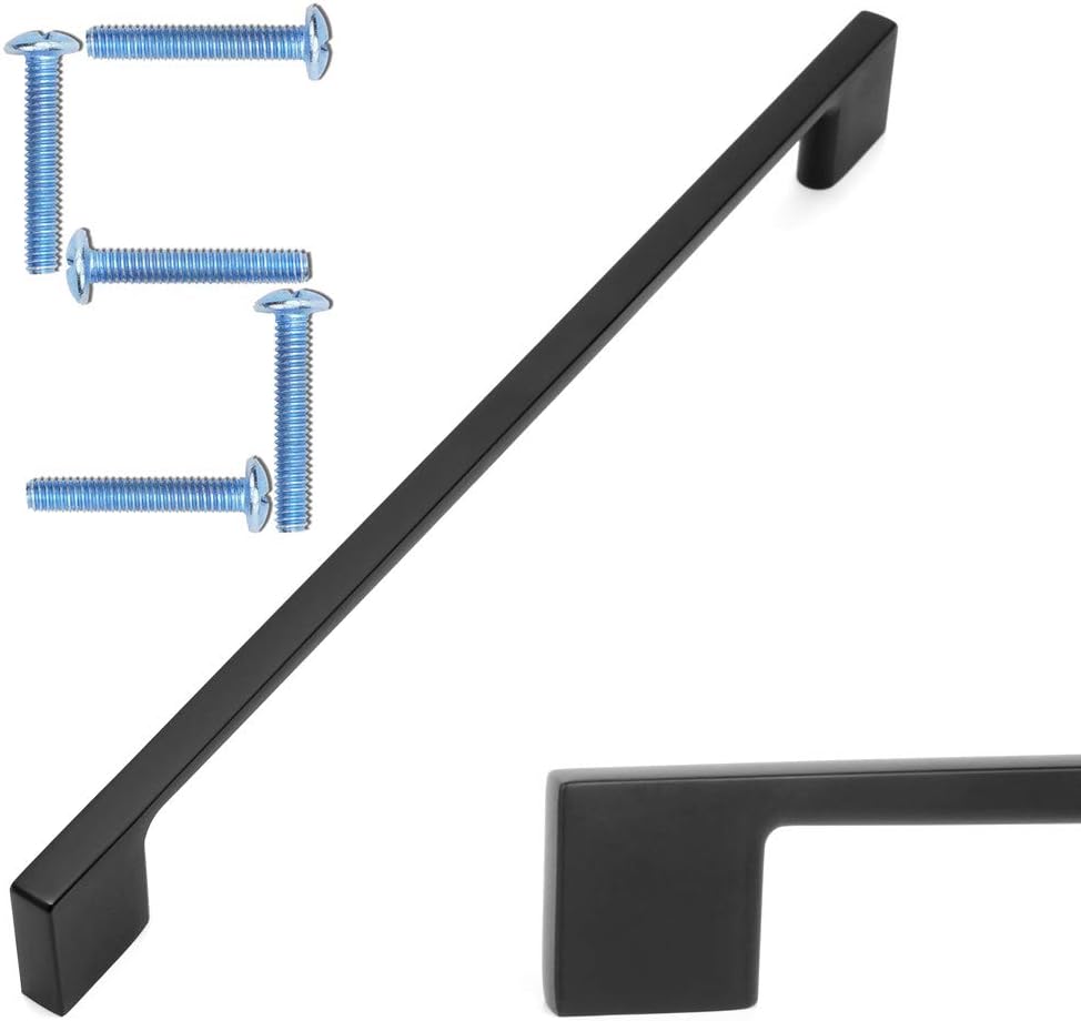 KOOFIZO 5 Pack Matte Black Kitchen Cabinet Pulls for Modern Homes