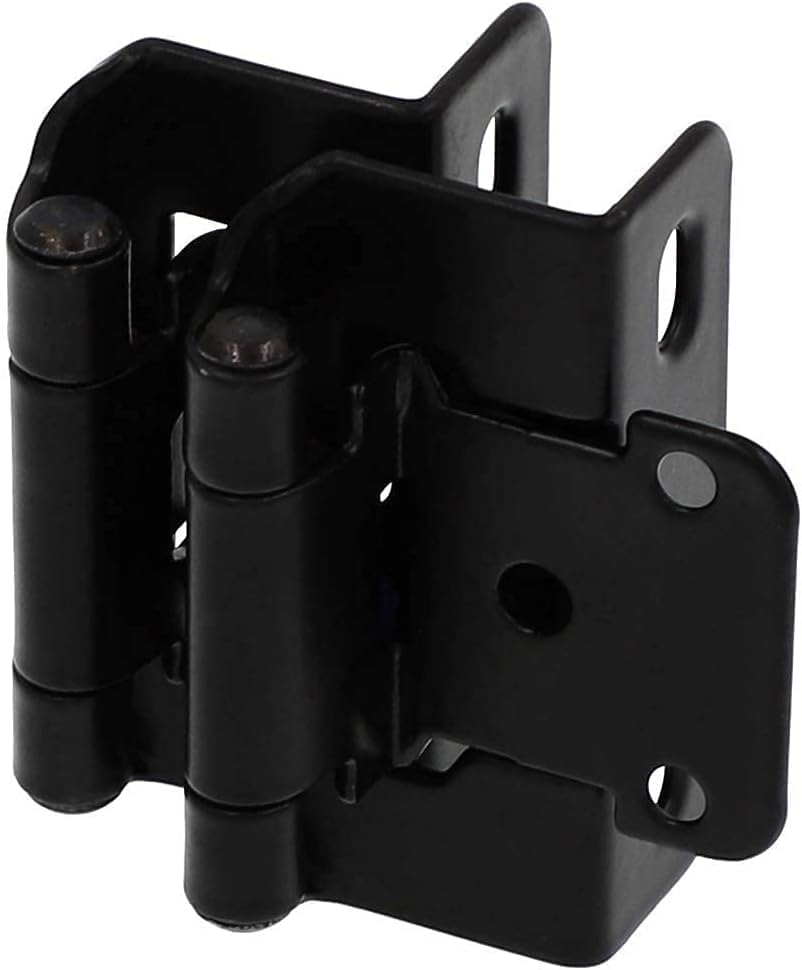 DecoBasics 50 Pack 1/2 Inch Overlay Black Cabinet Hinges