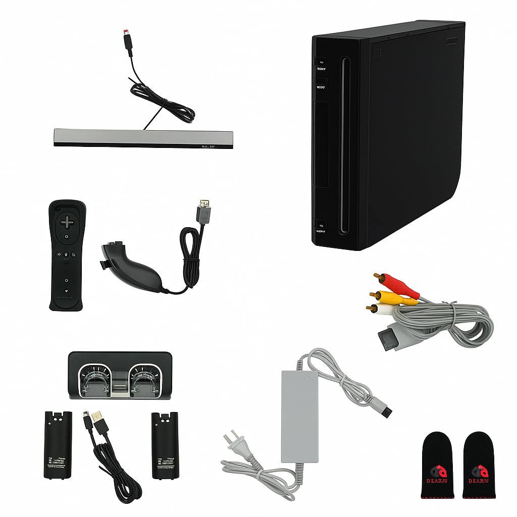 Nintendo Black Premium Wii Console with Remotes & Nunchucks