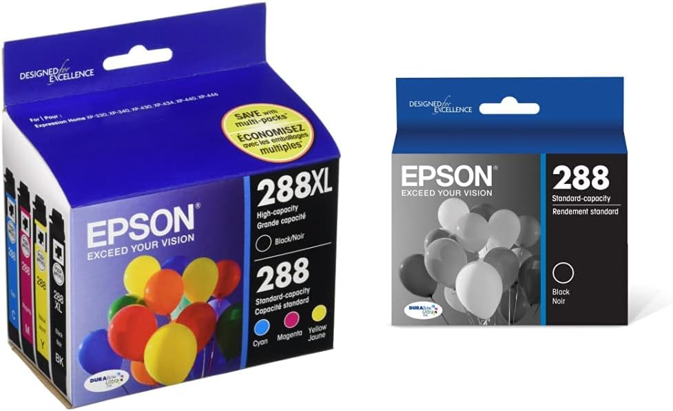 Epson 288 DURABrite Ultra Ink Cartridge Combo Pack for Quality Prints