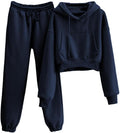 Sweatsuits for Women 2 Piece Set Crop Fleece Lining Hoodies Jogger you