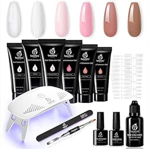 Beetles Gel Polish Poly Nail Extension Kit with Mini LED Lamp