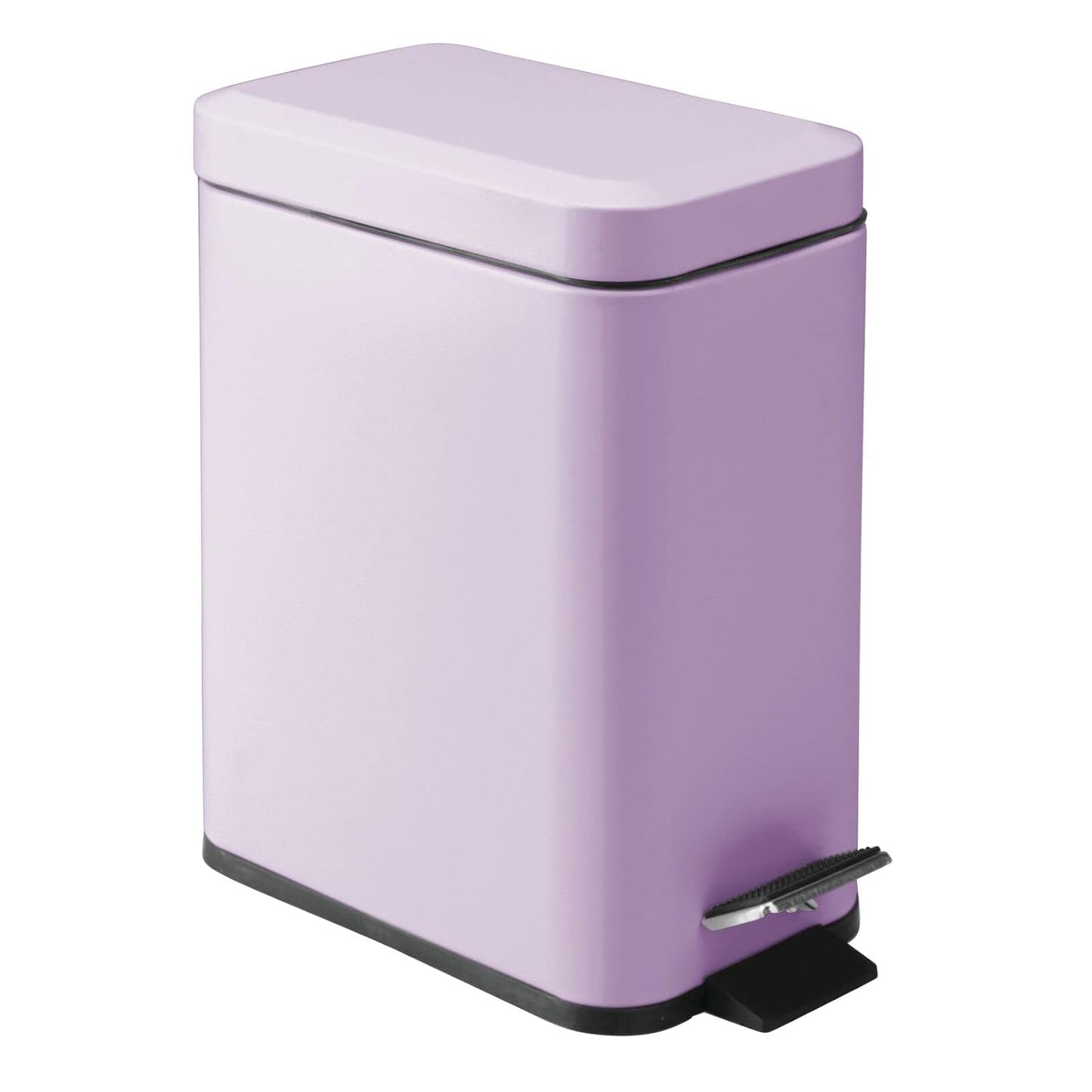 mDesign Small Modern 1.3 Gallon Rectangle Metal Trash Can