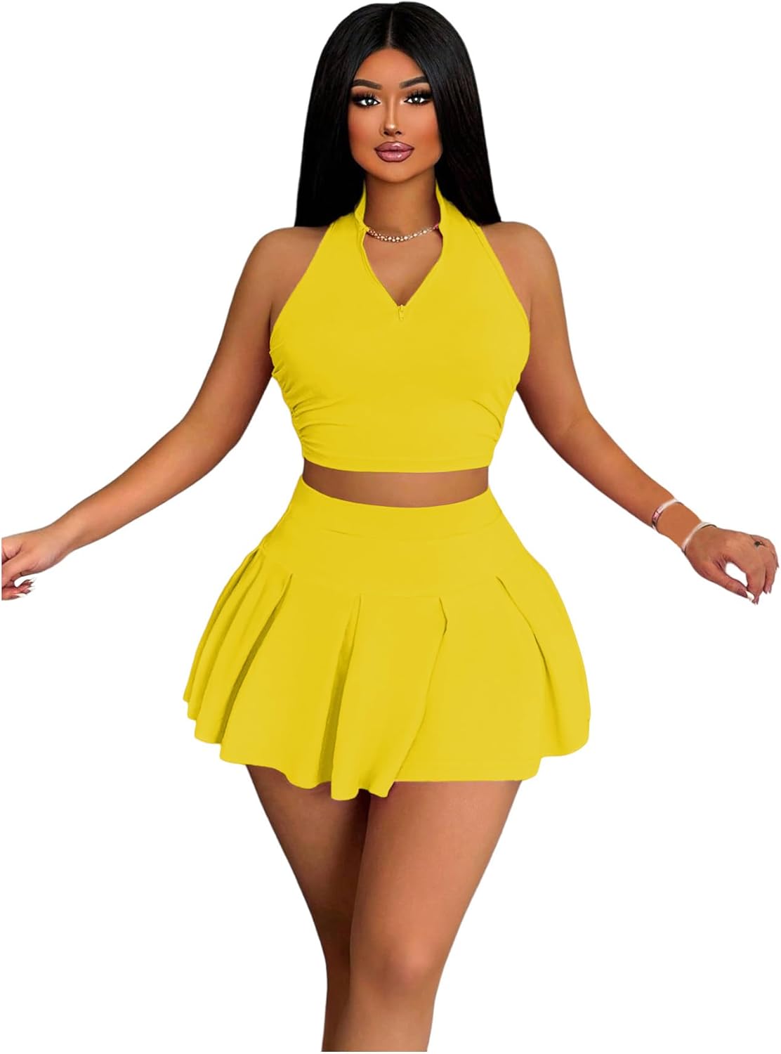 Women's 2 Piece Tennis Skirt Set for Active Lifestyle and Comfort