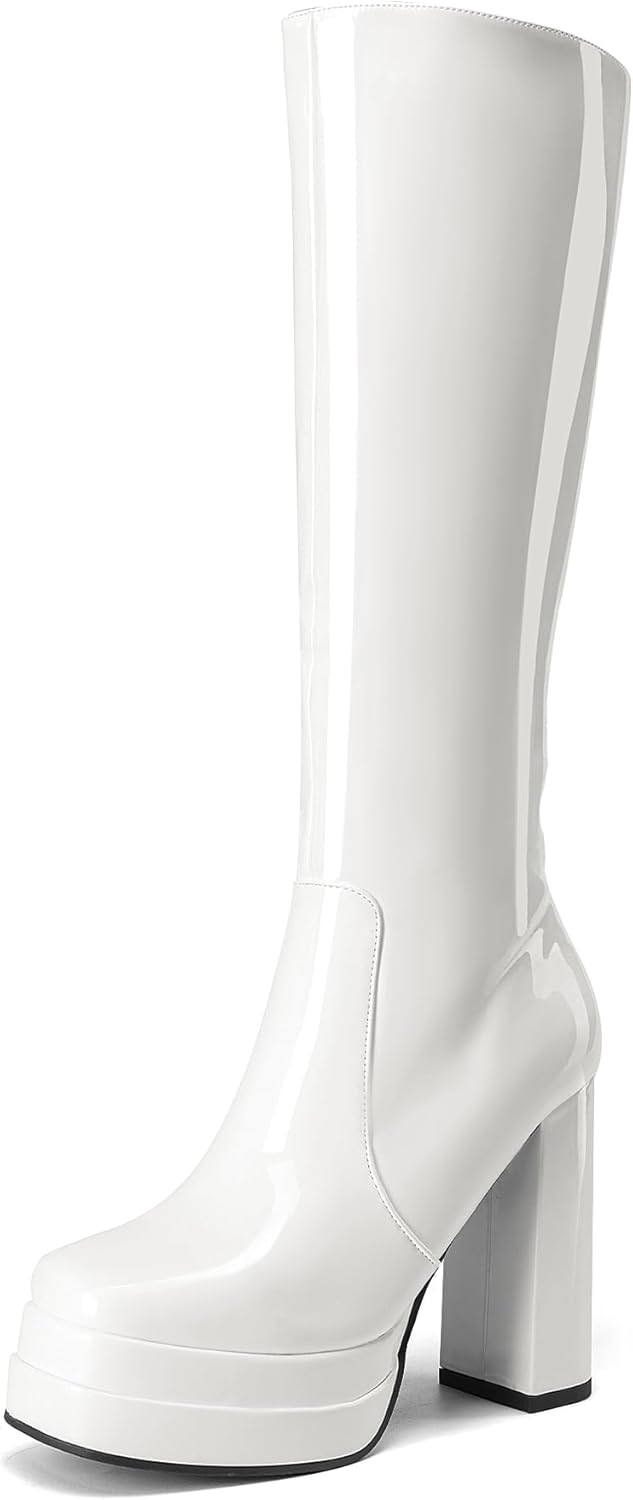 DREAM PAIRS Women's Platform Heeled Knee High Boots for Fall