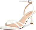 ISNOM Womens Sandals Round Toe Low Heels Strappy Ankle Strap Women's