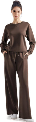 Women Modal Fall 2-Piece Lounge Set - Oversized Sweatshirt & Pants