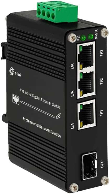 3 Port Hardened Industrial Gigabit Din Rail Switch for Networks