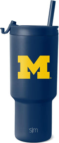 30oz Insulated Tumbler with Flip Lid and Straws for Michigan Fans