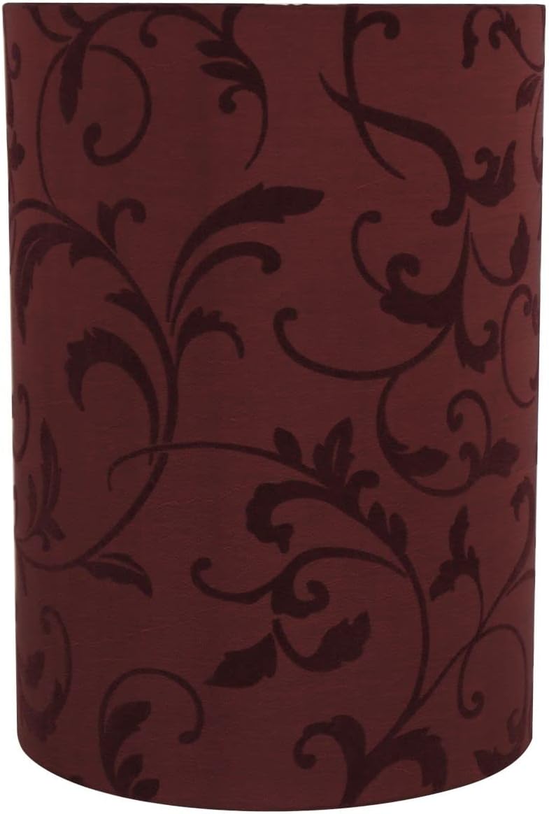 Aspen Creative 31269A Red Flock Print Drum Lamp Shade for Style