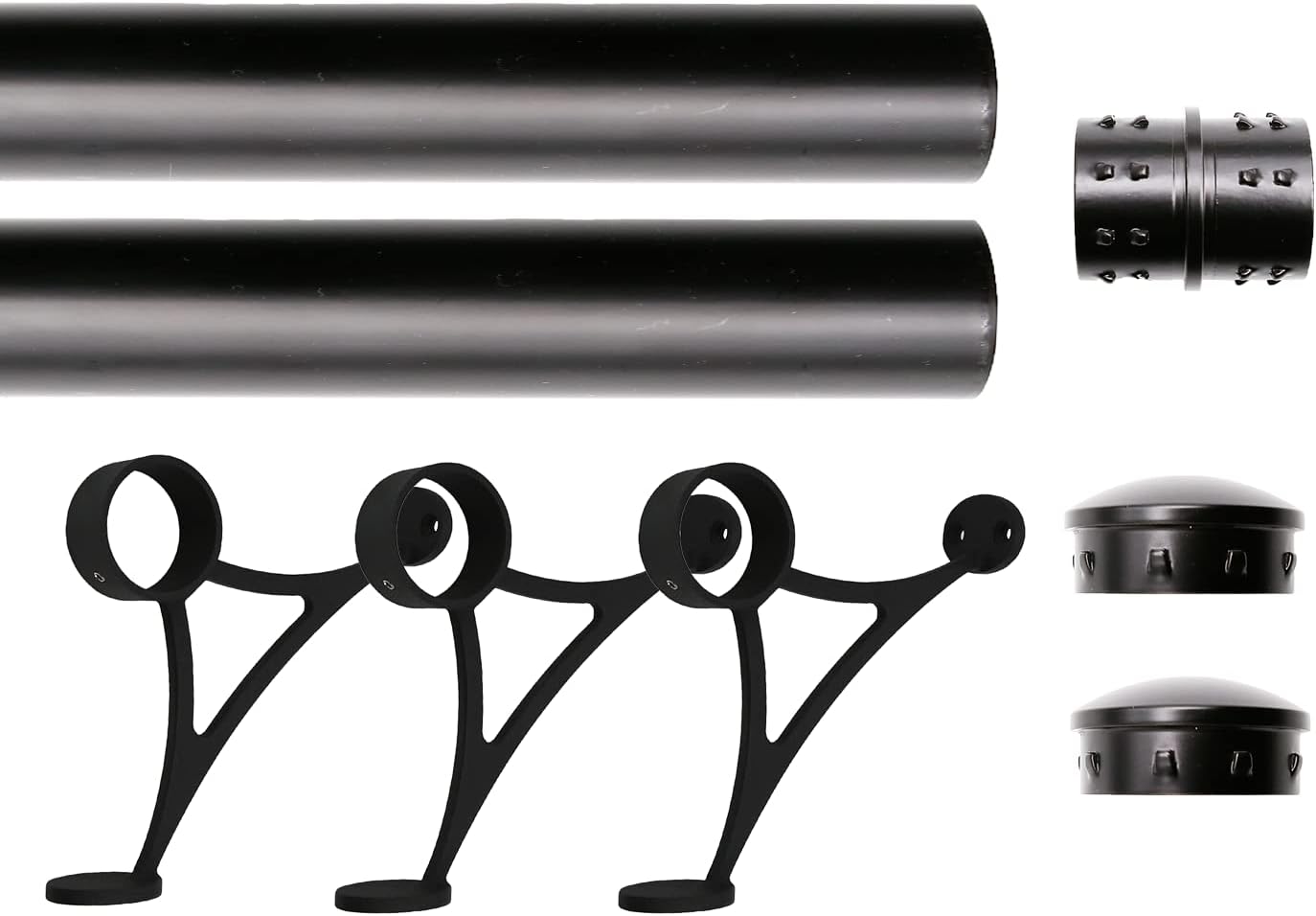 Solid Bar Mount Foot Rail Kit with Matt Black Stainless Steel