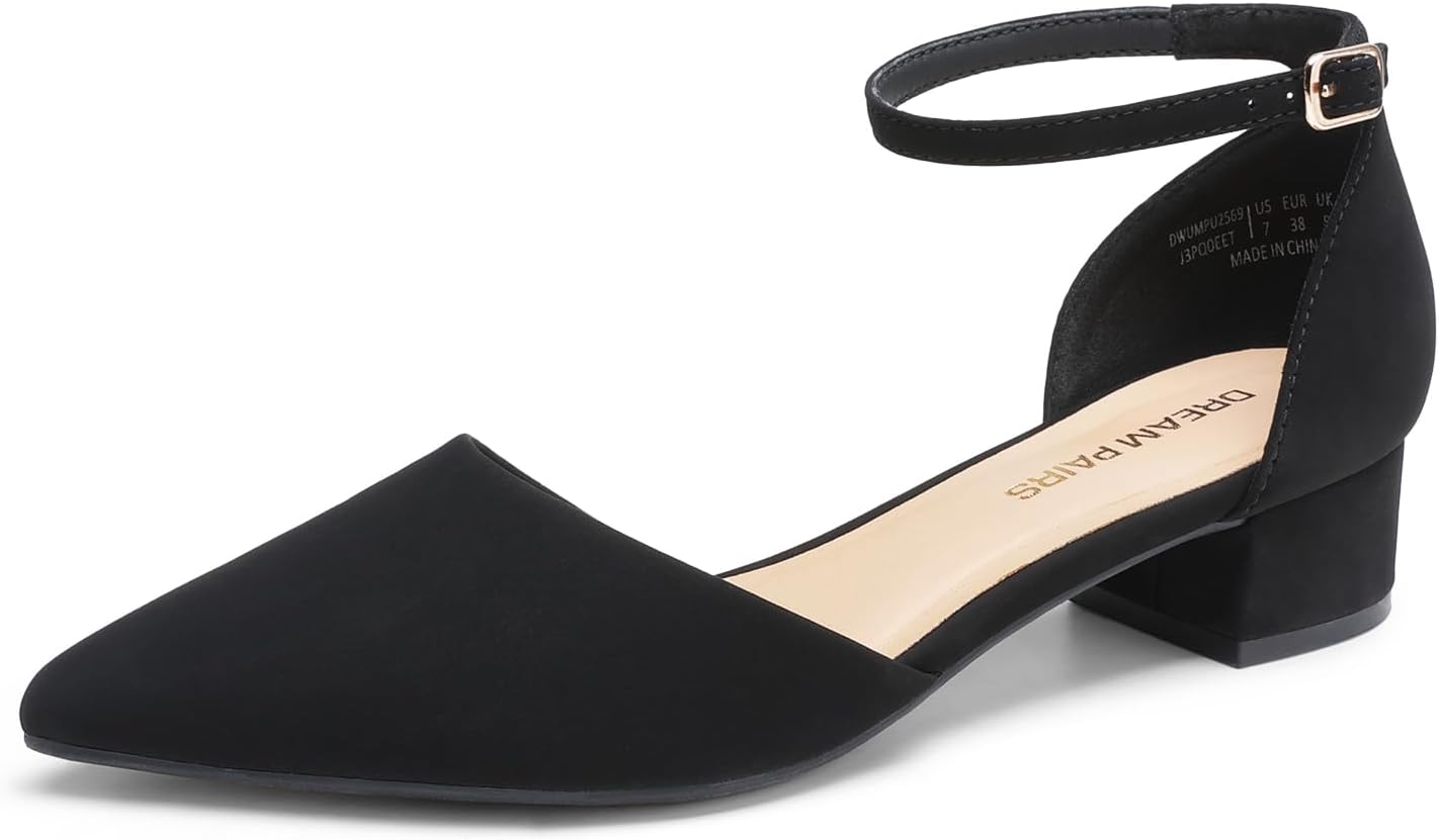 DREAM PAIRS Women's Low Heel Pumps for Comfort and Style