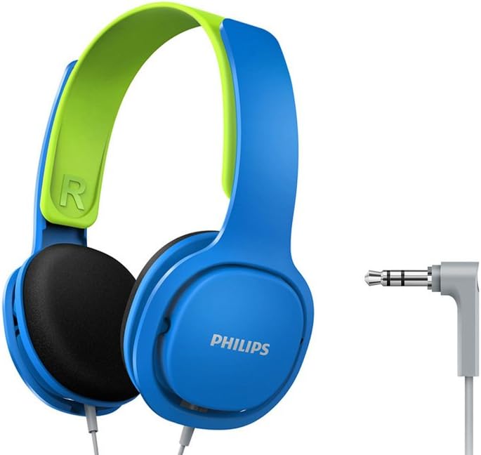PHILIPS Coolplay Kids On-Ear Headphones - Safe 85dB Volume Limit for Kids (Blue & Green)
