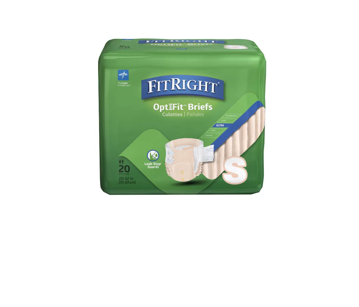 Medline OptiFit Ultra Adult Briefs - Heavy Absorbency for Small Sizes