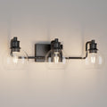 Tipace Black Vintage Bathroom Vanity Light Fixture 3-Light Globe