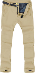 Men's Snow Ski Hiking Pants with Adjustable Belt - Waterproof Fleece