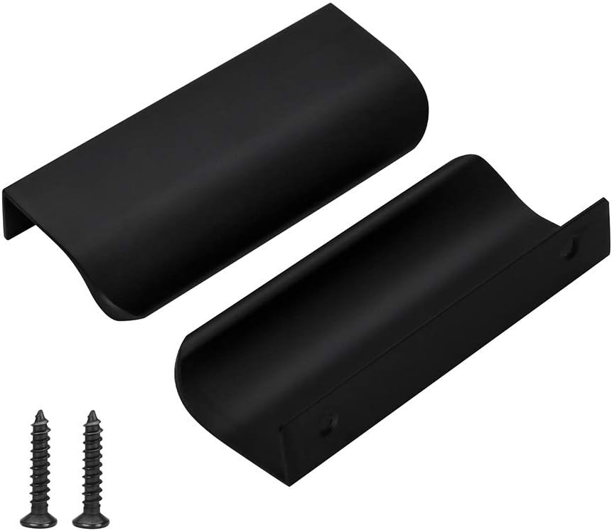 25 Pack Kitchen Cabinet Handles 3 Inch Black Finger Pulls