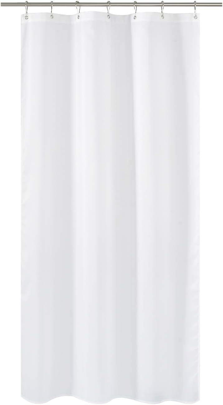 Hotel Quality White Fabric Shower Curtain 42x72 - Washable & Durable