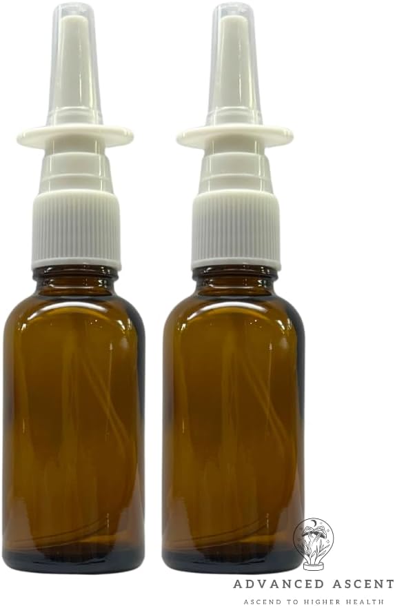 Saline Nasal Sprayer Duo: Refillable Amber Glass for Travel!