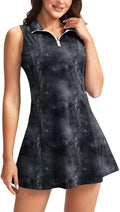 Womens Tennis Golf Dress with Zipper Pockets - Slim Fit Active
