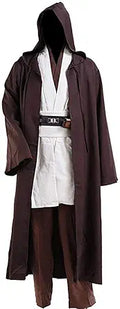 Halloween Tunic Costume Set Cosplay Outfit for Jedi Brown Robe