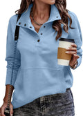SHEWIN Women's Casual Long Sleeve Stand Neck Sweatshirt (Style X38W)