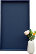 25 x 15 in Rectangular Ottoman Tray - Textured PU Leather Serving Tray